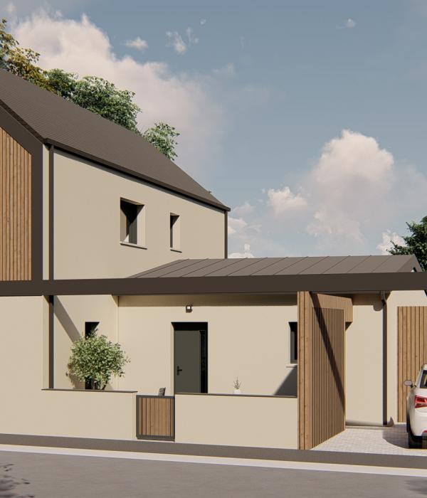 Réalisation d'une construction en cours à Vitré en Ille-et-Vilaine