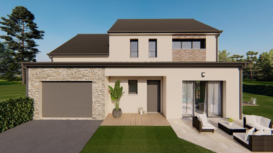 Façade extérieure d'une construction en 3D
