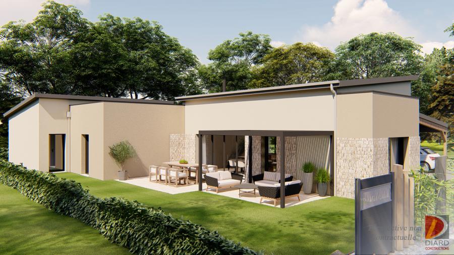 Façade arrière au sud de cette construction en cours