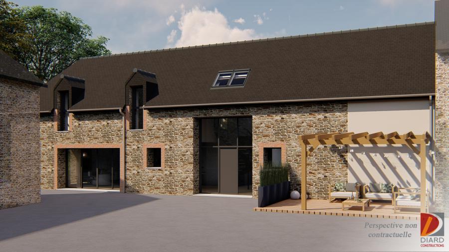 Rendu 3D de la façade après rénovation 