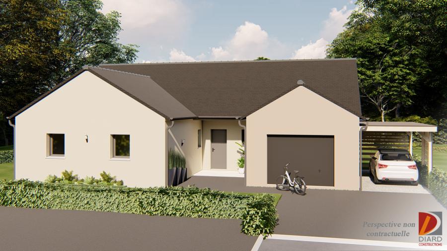 Rendu 3D de la façade avant de cette construction