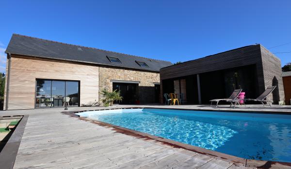 Rénovation et extension d'une maison avec piscine Diard Constructions Maître d'Oeuvre Vitré