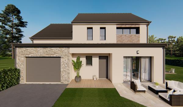 Façade extérieure d'une construction en 3D